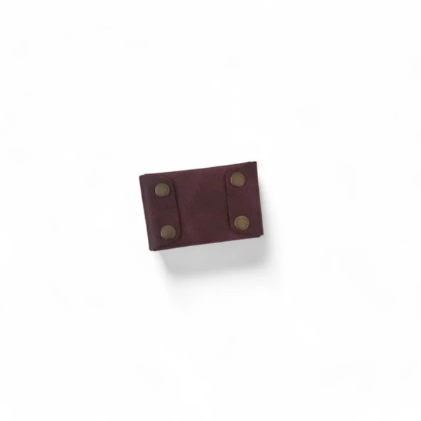 Origami Deri Kartlık Bordo - Resim 2