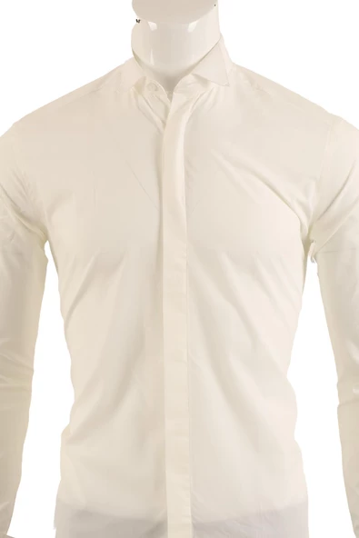 Uzun Kol Slim Fit Damatlık Gömlek - Resim 3