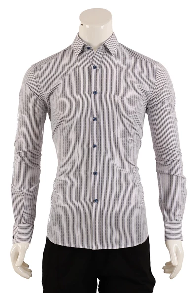 Uzun Kol Slim Fit Gömlek - Resim 2
