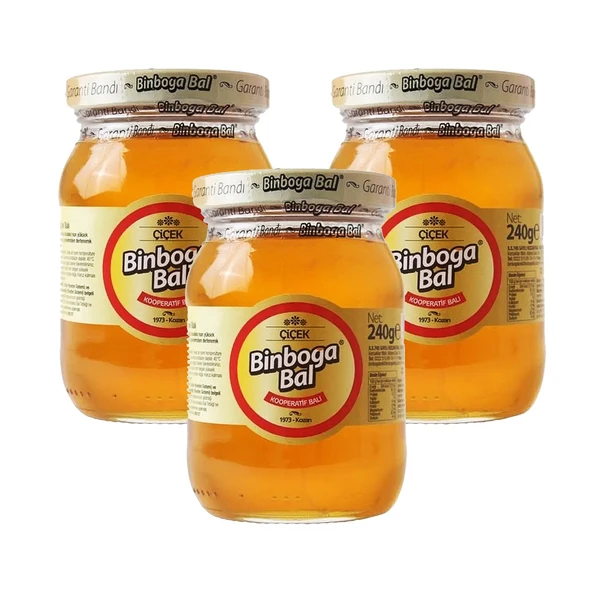 Binboğa Çiçek Balı 240 gr Cam x 3 Adet ürün görseli 1