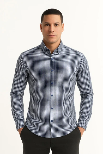 Uzun Kol Slim Fit Gömlek ürün görseli 1