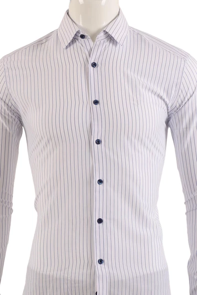 Uzun Kol Slim Fit Gömlek - Resim 3