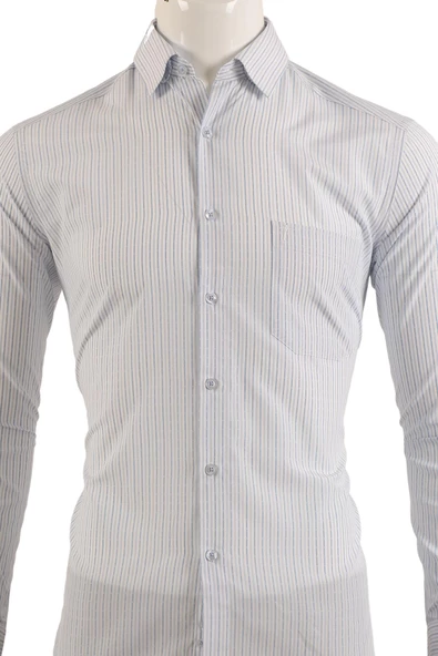 Uzun Kol Slim Fit Gömlek - Resim 11