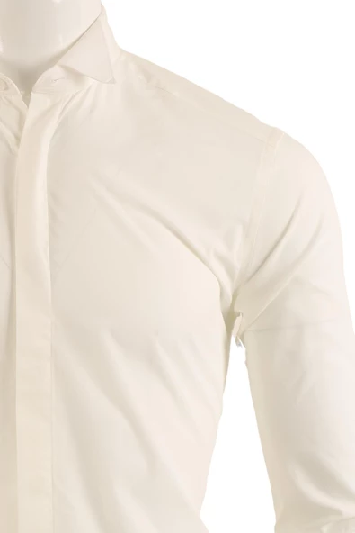 Uzun Kol Slim Fit Damatlık Gömlek - Resim 5