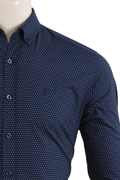 Uzun Kol Slim Fit Gömlek - Resim 5