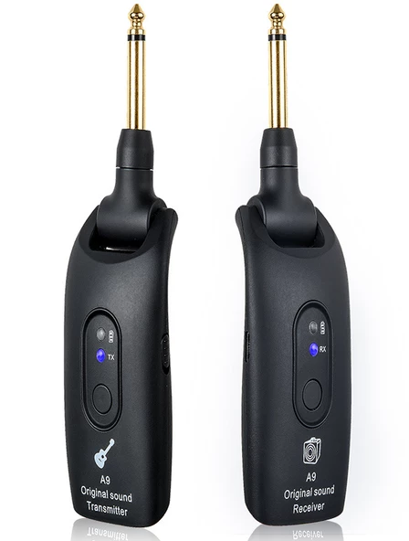 A9 Kablosuz Gitar Sistemi Alıcı Verici Şarjlı Elektro Gitar Bas Keman Elektro Saz ürün görseli 1