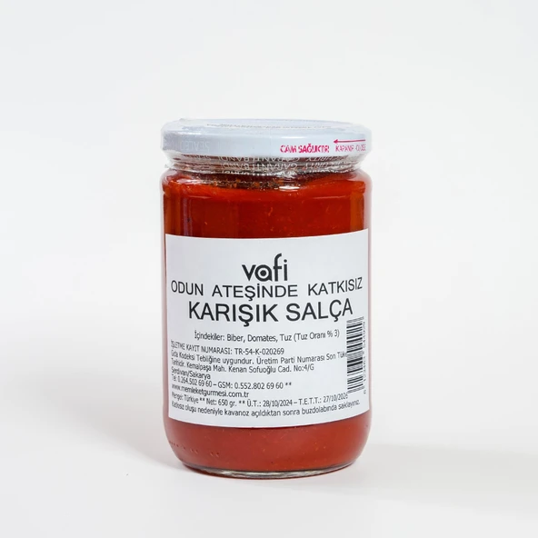 Vafi Odun Ateşi Karışık Salça 650 gr 1 ADET ürün görseli 1