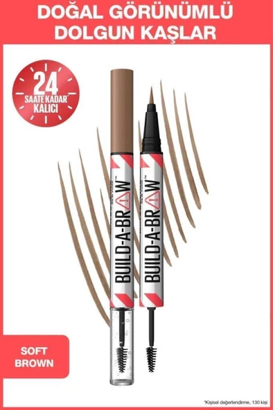 Maybelline New York Build a Brow 2in1 Kaş Kalemi ve Jeli Soft Brown 255 ürün görseli 1