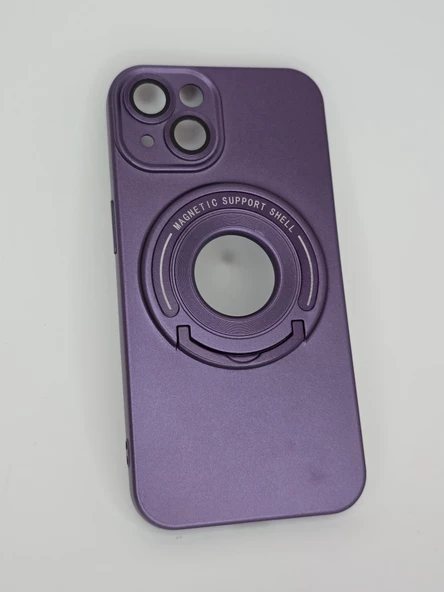 İPHONE 14 MOR LENSLİ ARKA TUTMAÇLI KILIF - Resim 2