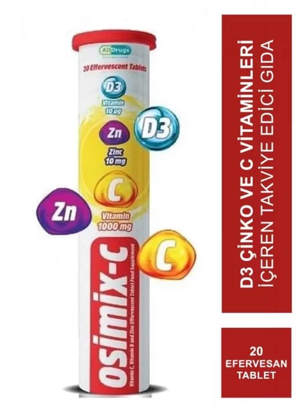 Osimix-C 1000 mg 20 Efervesan Tablet ürün görseli 1