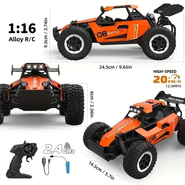 PTTAVM: 1:16 Off Road Şarjlı RC Uzaktan kumandalı SİYAH Arazi