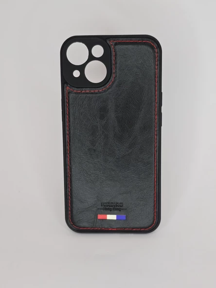 İPHONE 14 DERİ GÖRÜNÜMLÜ SİYAH KILIF ürün görseli 1