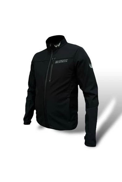 BERİK  FORCE RÜZGAR VE SU GEÇİRMEZ SOFTSHELL MOTOSİKLET MONTU SİYAH ürün görseli 1