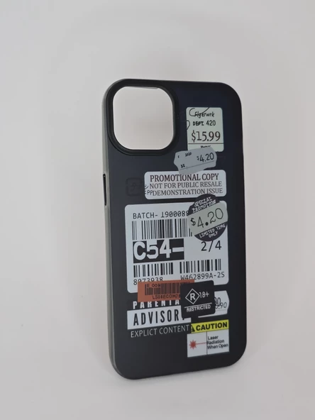 İPHONE 14 RENKLİ BASKI SİYAH KILIF - Resim 3
