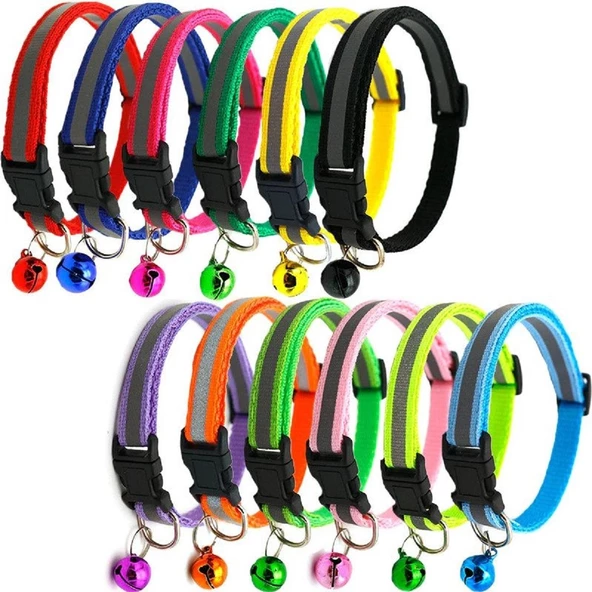 Reflektörlü Çıngıraklı Kedi Boyun Tasması 19-32 cm ürün görseli 1
