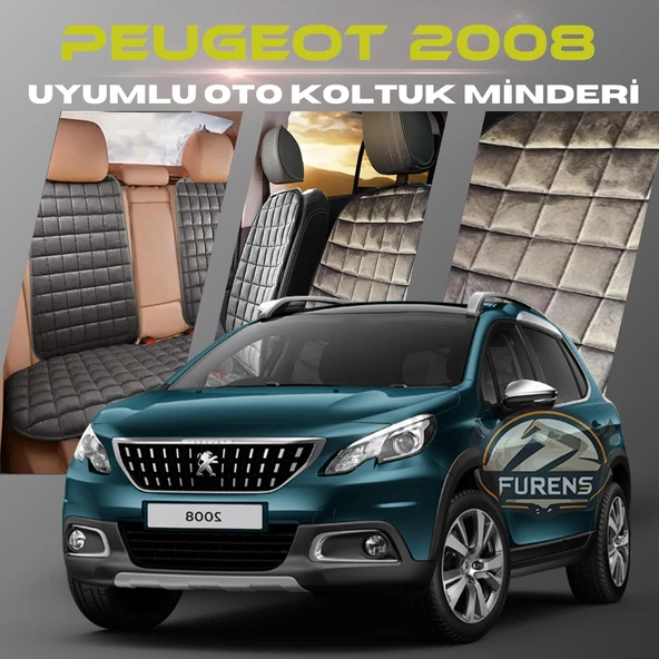 Peugeot 2008 Antrasit Renk Tay Tüyü Cepli & Terletmez Sırtlı Oto Koltuk Minder Seti - Koltuk Koruma Kılıfı (ÖN & ARKA TAM SET) ürün görseli 1