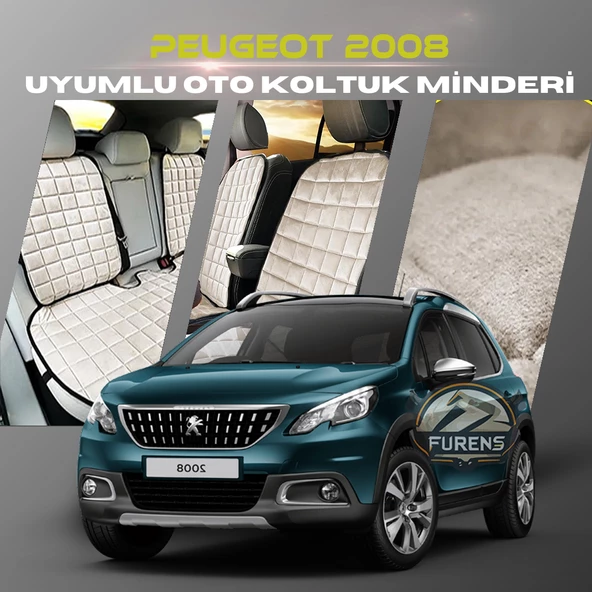 Peugeot 2008 Bej Renk Tay Tüyü Cepli & Terletmez Sırtlı Oto Koltuk Minder Seti - Koltuk Koruma Kılıfı (ÖN & ARKA TAM SET) ürün görseli 1