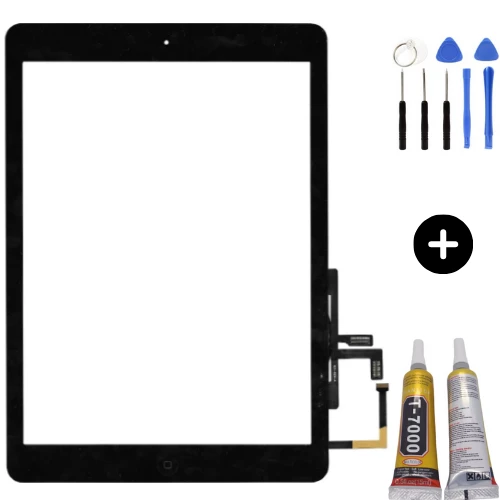 iPad Air 1.Nesil A1474-A1475-A1476 Uyumlu HK Home Tuşlu Dokunmatik Siyah + Montaj Seti ürün görseli 1