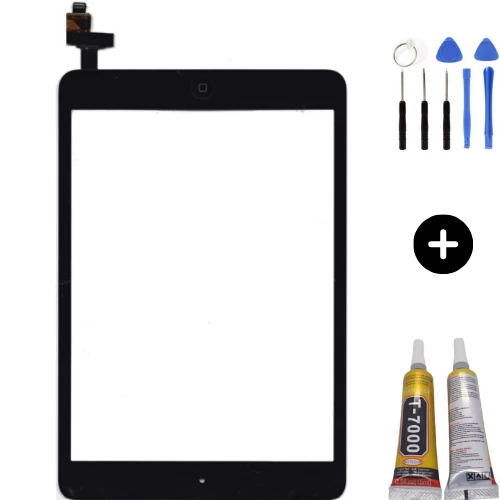 iPad Mini A1432-A1454-A1455 Uyumlu Servis Home Tuşlu Dokunmatik Siyah + Montaj Seti ürün görseli 1