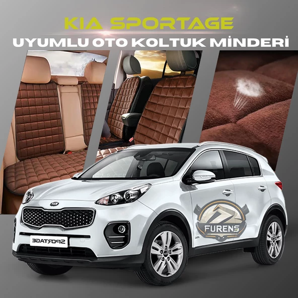 Kia Sportage Kahverengi Renk Tay Tüyü Cepli & Terletmez Sırtlı Oto Koltuk Minder Seti - Koltuk Koruma Kılıfı (ÖN & ARKA TAM SET) ürün görseli 1