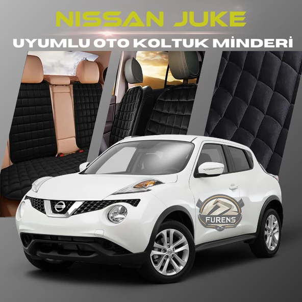 Nissan Juke Siyah Renk Tay Tüyü Cepli & Terletmez Sırtlı Oto Koltuk Minder Seti - Koltuk Koruma Kılıfı (ÖN & ARKA TAM SET) ürün görseli 1