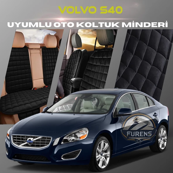 Volvo S40 Siyah Renk Tay Tüyü Cepli & Terletmez Sırtlı Oto Koltuk Minder Seti - Koltuk Koruma Kılıfı (ÖN & ARKA TAM SET) ürün görseli 1