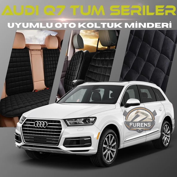 Audi Q7 Siyah Renk Tay Tüyü Cepli & Terletmez Sırtlı Oto Koltuk Minder Seti - Koltuk Koruma Kılıfı (ÖN & ARKA TAM SET) ürün görseli 1
