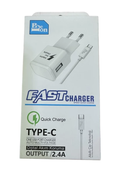 Type-c şarj cihazı TYPE-C 2.4 şarj kablosu ve usb li adaptör ürün görseli 1