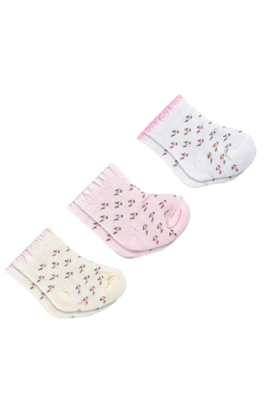 Kız Bebe Havlu Üçlü Set 1 Ay,6 Ay Çorap ürün görseli 1