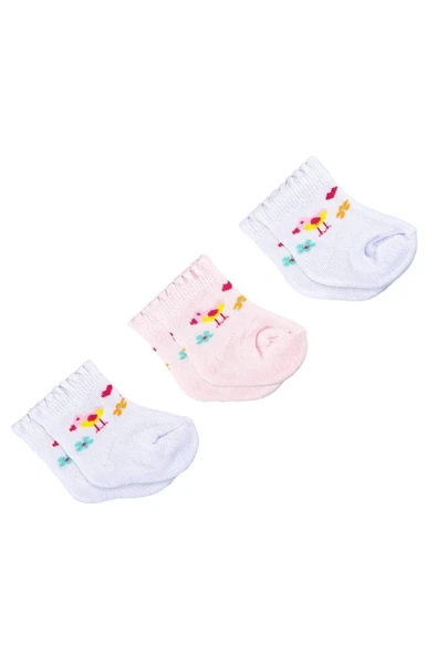 Kız Bebe Havlu Üçlü Set 1 Ay,6 Ay Çorap ürün görseli 1