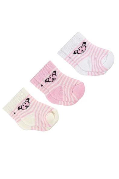 Kız Bebe Havlu Üçlü Set 1 Ay,6 Ay Çorap ürün görseli 1