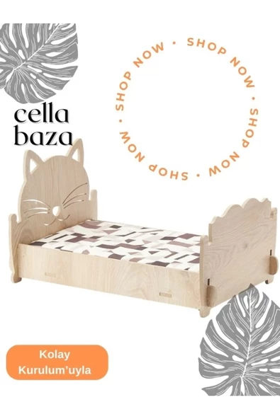 ED PET DİZAYNCella Baza 30x50 Kedi Köpek Yatağı Ravoli renk, Yıkanabilir Duck Kumaş Minderi Ile Beraber ürün görseli 1