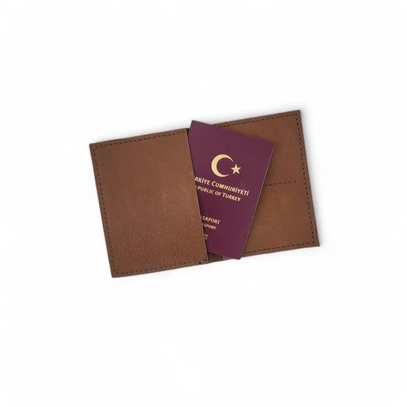 Deri Pasaportluk & Cüzdan Kahverengi ürün görseli 1