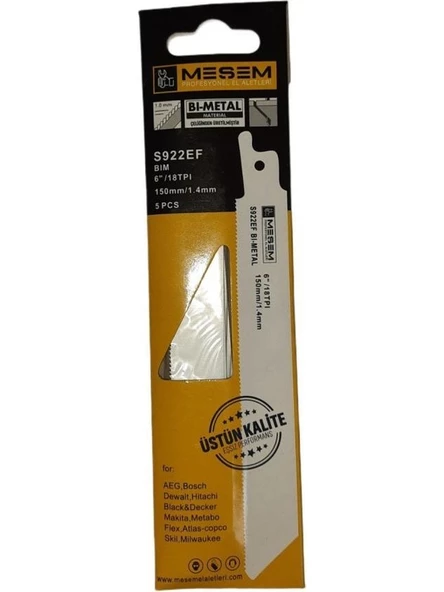 Meşem S922EF Metal Tilki Kuyruğu Testere Ağzı 1 Adet 617 ürün görseli 1