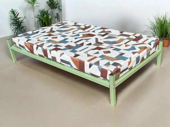 ED PET DİZAYN İronbed 40x70 Kedi Köpek Yatağı Yeşil. Ergonomik Tasarım Minderi Ile Beraber ürün görseli 1
