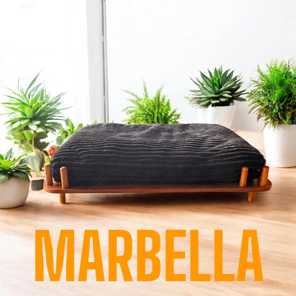 ED PET DİZAYN Marbella Köpek Yatağı Ceviz 70x100 cm. Şık Tasarım , Kontroplak ve Gürgen ağaç uyumu ürün görseli 1