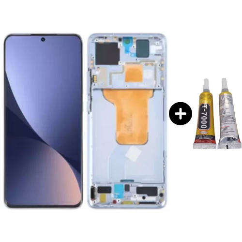 Xiaomi Mi 12 Uyumlu Çıtalı Lcd Ekran Dokunmatik Mavi + B7000 ürün görseli 1
