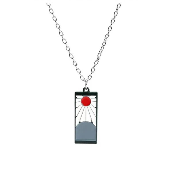 Naruto Anime Sharingan Uzamaki Kunai Gri Metal Zincirli Kolye ürün görseli 1