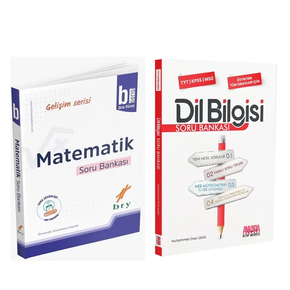 Birey Yayınları Matematik B Serisi Orta Düzey ve AKM Dil Bilgisi Soru Bankası Seti 2 Kitap ürün görseli 1