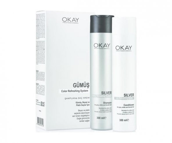 Okay Professional Color Refreshing System Gümüş Şampuan&Krem Set 300 Ml*2 ürün görseli 1