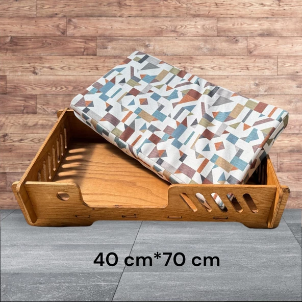 ED PET DİZAYN Bilbao Kedi Köpek Yatağı 40X70 Ceviz Renk.10 mm Kontroplak Şık Tasarım ürün görseli 1
