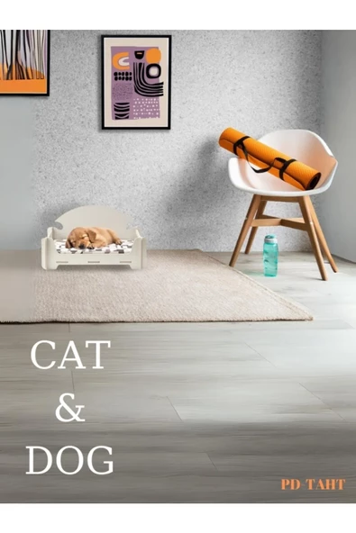 ED PET DİZAYN Pd Taht Rahat Kedi Köpek Yatağı 30x50 Beyaz Yıkanabilir Duck Kumaş Minderi Ile Beraber ürün görseli 1