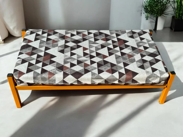 ED PET DİZAYN İronbed 30x50 Kedi Köpek Yatağı Turuncu. Ergonomik Tasarım Minderi Ile Beraber ürün görseli 1