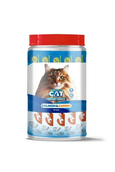Eurogold Cat Creamy Somon - Karides Sıvı Kedi Ödül Maması 30x15Gr ürün görseli 1