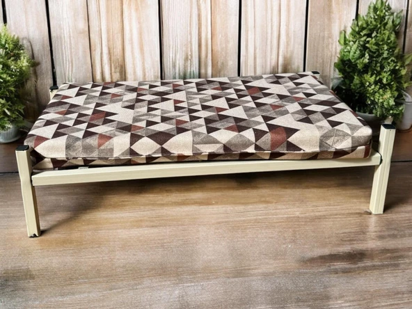 ED PET DİZAYN İronbed 30x50 Kedi Köpek Yatağı Beyaz. Ergonomik Tasarım Minderi Ile Beraber ürün görseli 1