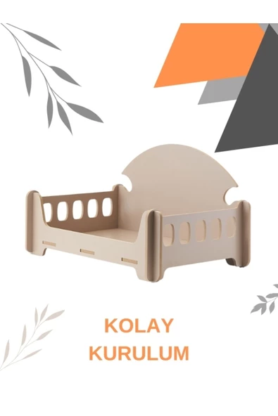 ED PET DİZAYN Pd Taht Rahat Kedi Köpek Yatağı 30x50 Atlantik Çam Yıkanabilir Duck Kumaş Minderi Ile Beraber ürün görseli 1