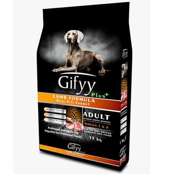 15 KG YETİŞKİN PREMİUM KÖPEK MAMASI GİFYY 23/10 ( KUZU ETLİ ) KURU MAMA ürün görseli 1