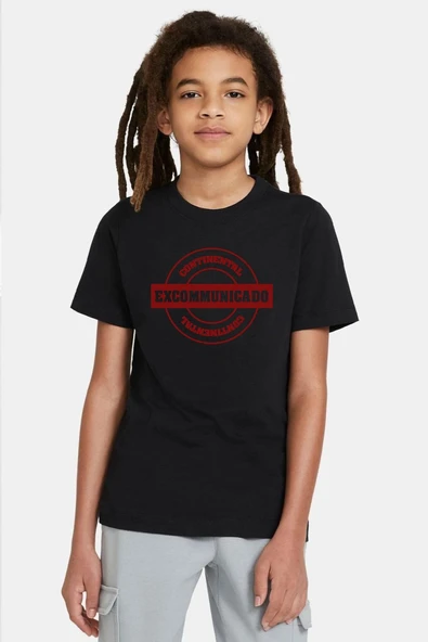 John Wick Continental Excommunicado Siyah Çocuk Tshirt ürün görseli 1