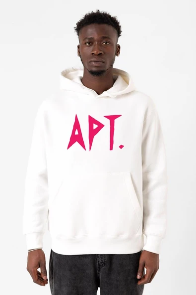 Blackpink Apt Beyaz Erkek 3ip Kapşonlu Sweatshirt ürün görseli 1