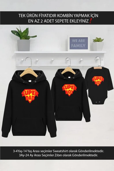 Super Dad Boy Baba Oğul (TEK ÜRÜN FİYATIDIR KOMBİN YAPMAK İÇİN EN AZ 2 ADET SEPETE EKLEYİNİZ) ürün görseli 1